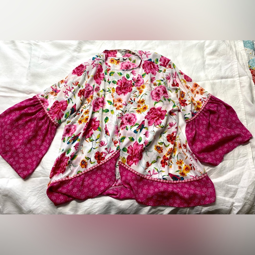 2 piece NWOT  Pioneer Woman Floral Pink/white tank(L) & cardigan(S/M)